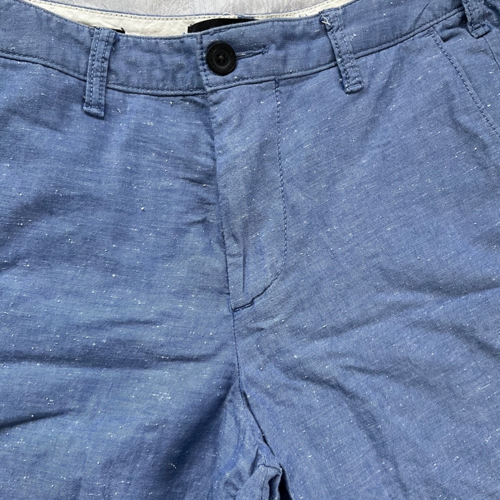 Hollister Classic Short Mens 30 Blue Marled Speckled Flat Front Cotton Shorts - Picture 2 of 8